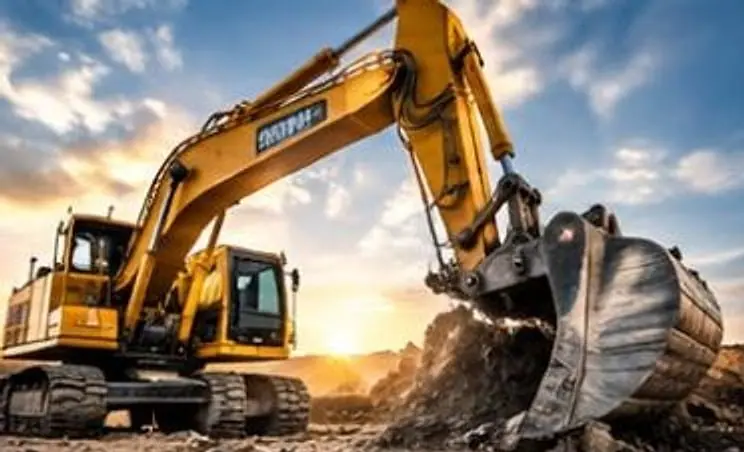 Excavator working on a construction site