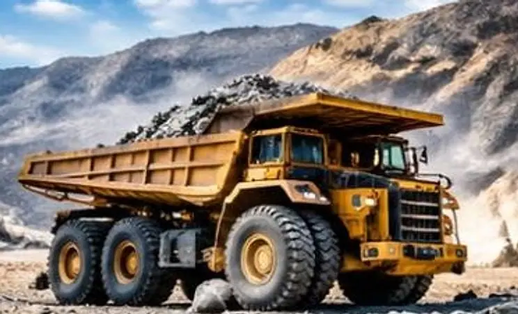 Haul truck at a mountain mine site